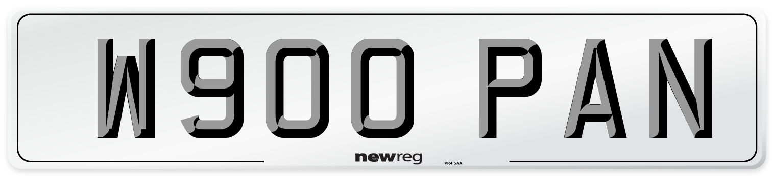 W900 PAN Number Plate from New Reg